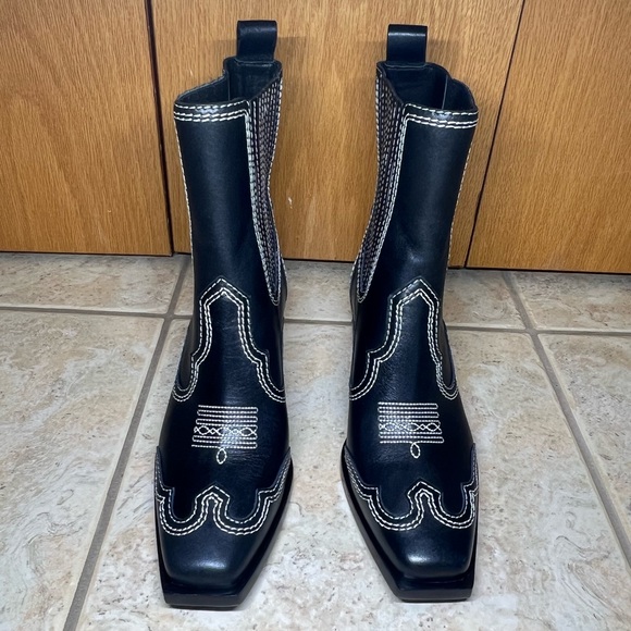 Loeffler Randall Agnes Western Leather Ankle Boots - Picture 9 of 12